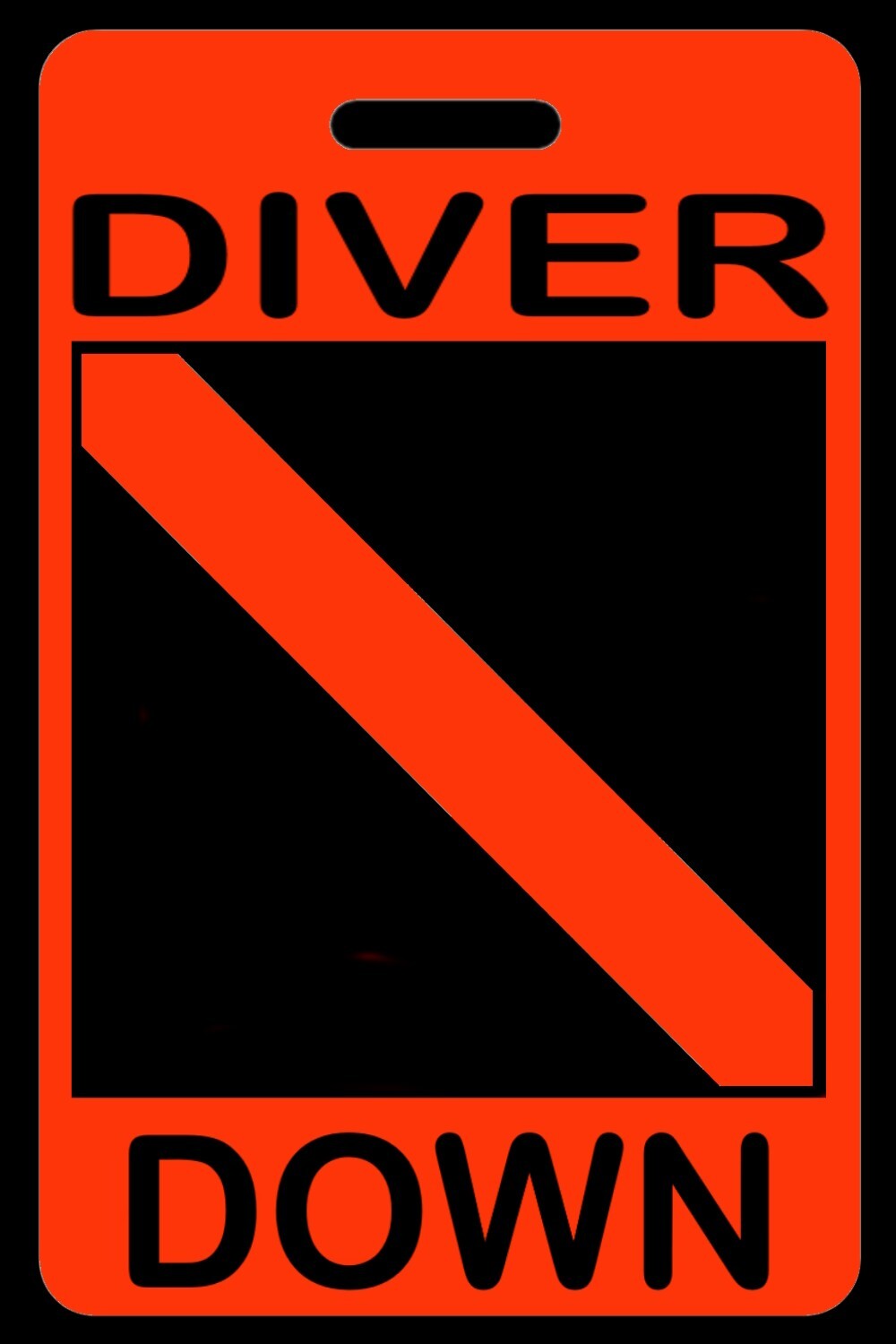 Hi-Viz Orange Personalized "Diver Down" SCUBA Diving Luggage/Gear Bag Tag