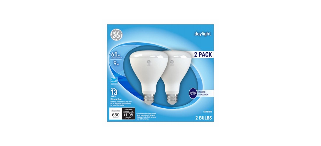 GE 41003 LED Bulb BR30 E26 (Medium) Daylight 65 W Frosted Pair