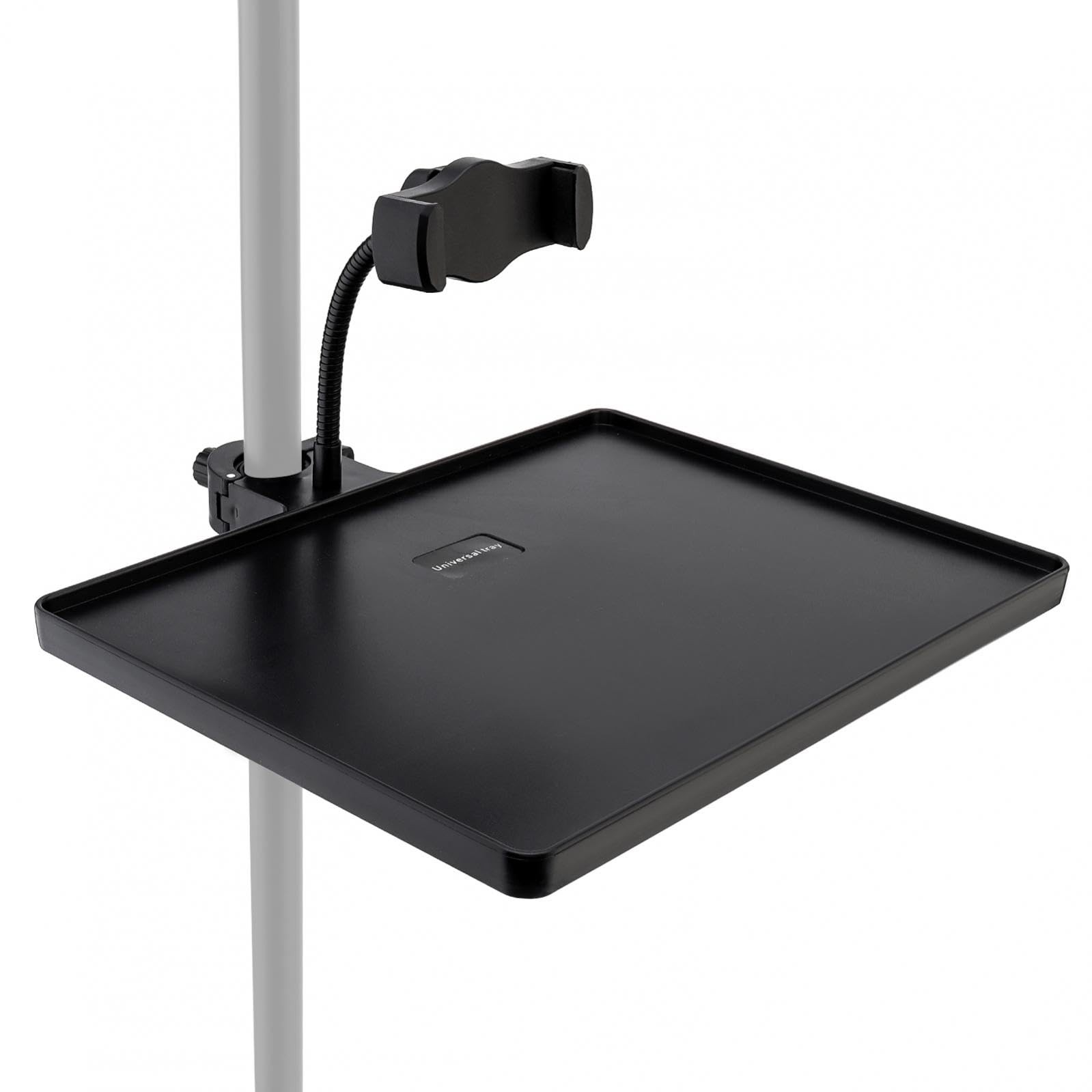 RTNLIT Microphone Stand Adjustable Mic Stand Tray with Phone Holder Clamp On ...