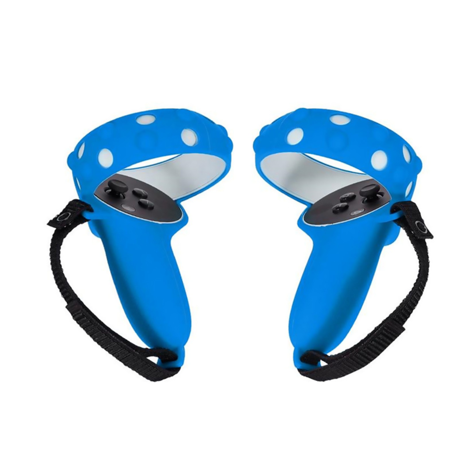 2Pcs Silicone Handle Grip Cover +Nylon Strap For Oculus Quest 2 VR Controller