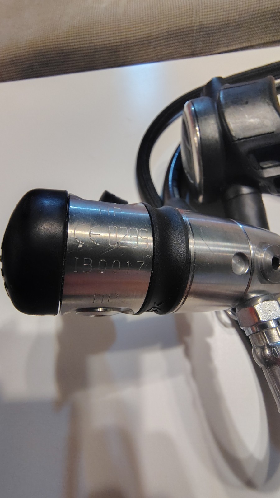 Atomic Aquatics T2x titanium Scuba regulator, first and second stage.