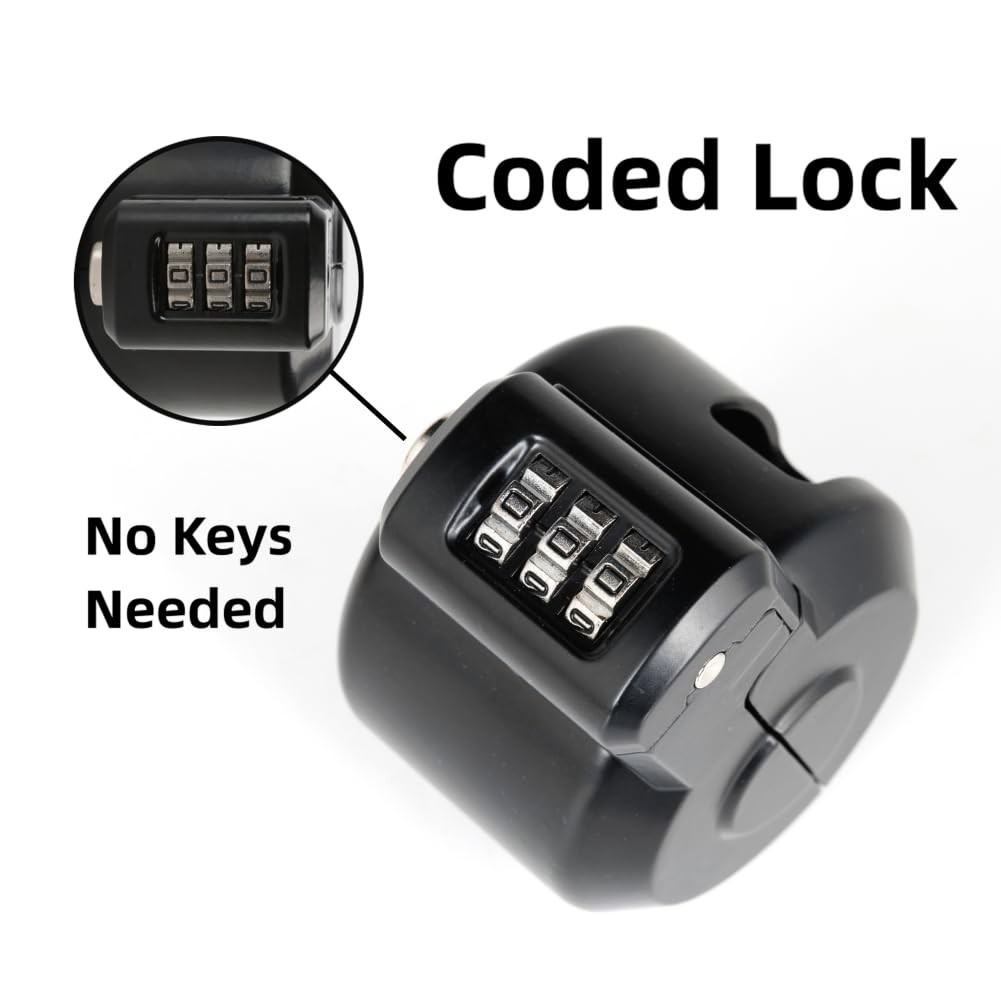 Keyed Door Handle Lockout Device Cover with Code to Disable Access Black