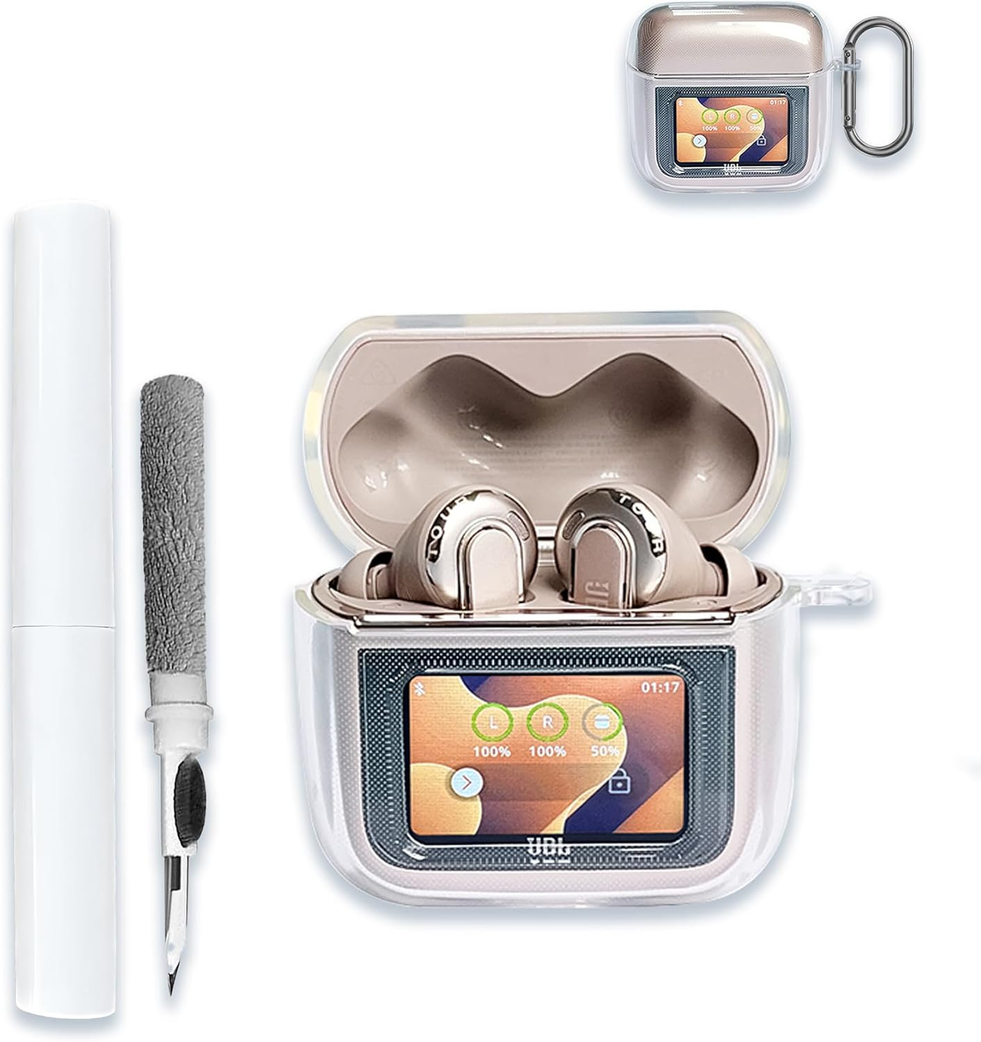 Case for JBL Tour Pro 3 True Wireless Noise Cancelling Earbuds,Clear Soft TPU Pr