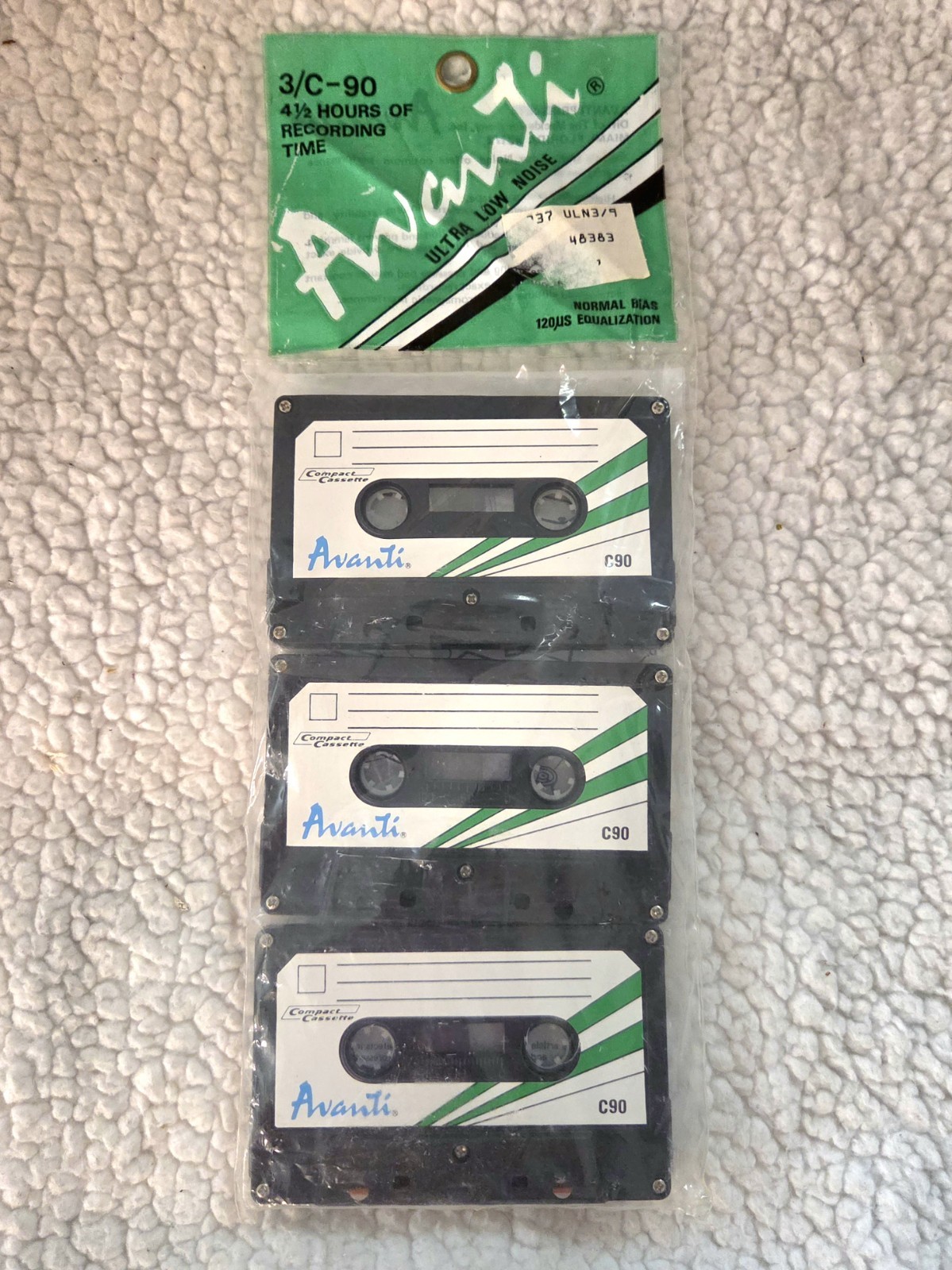 Avanti 90 Minute Recording Cassette Tapes SEALED Made In Hong Kong Pack of 3