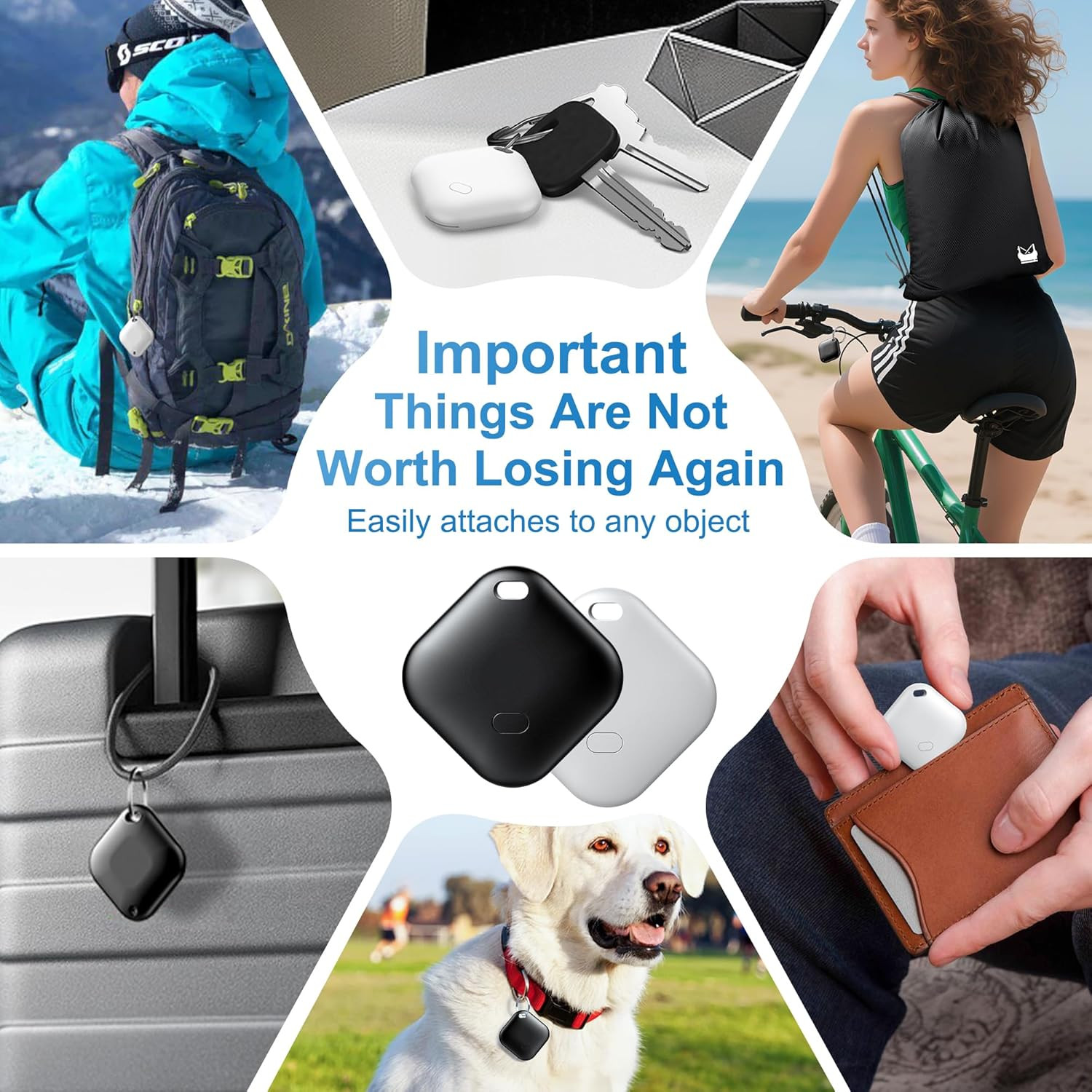 Air Tracker Tag for Android, Tags-4 Pack Luggage Tracker with 4 Case, Works via