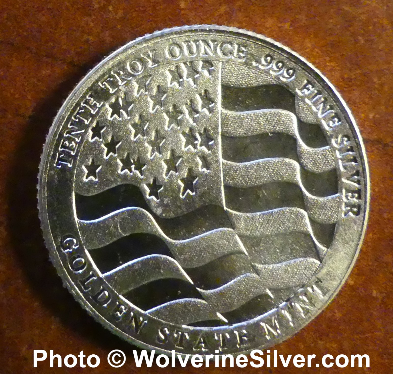 1/10 Oz Silver Round - GSM Flag / Eagle - 100% Mint Authentic (See Receipt)