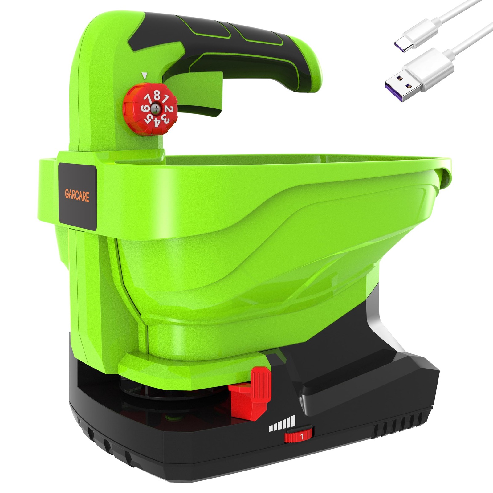 7.2V Cordless Seed Spreader - Capacity 3.3L, 2.0Ah Built-in Battery, Charging...