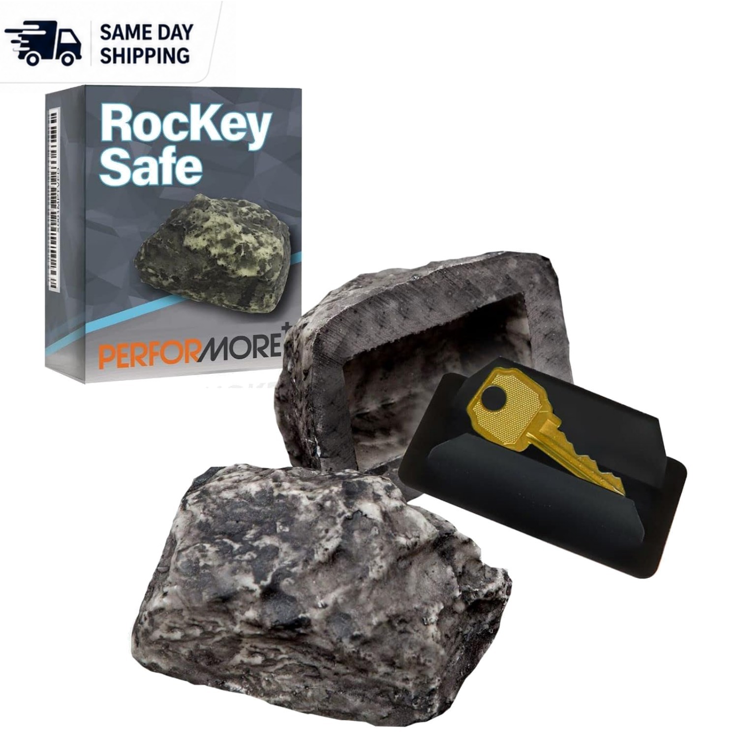 Freestanding Fake Rock Key Hider - Secure, Easy-Access Hidden Key Storage, 3.4"