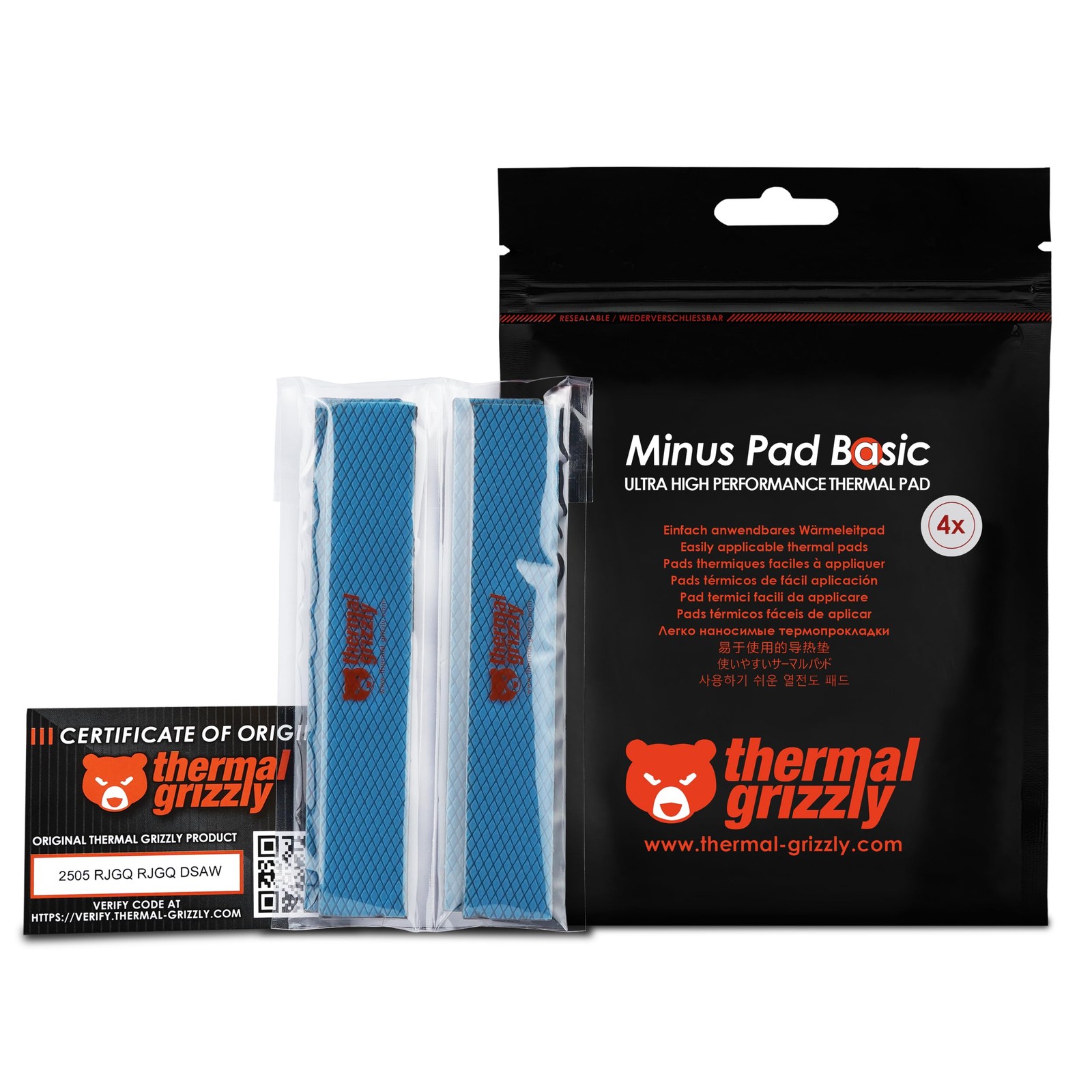 Minus Pad Basic - 120x20x3.0mm 4-Pack Thermal Interface Pad, Electrically Non...