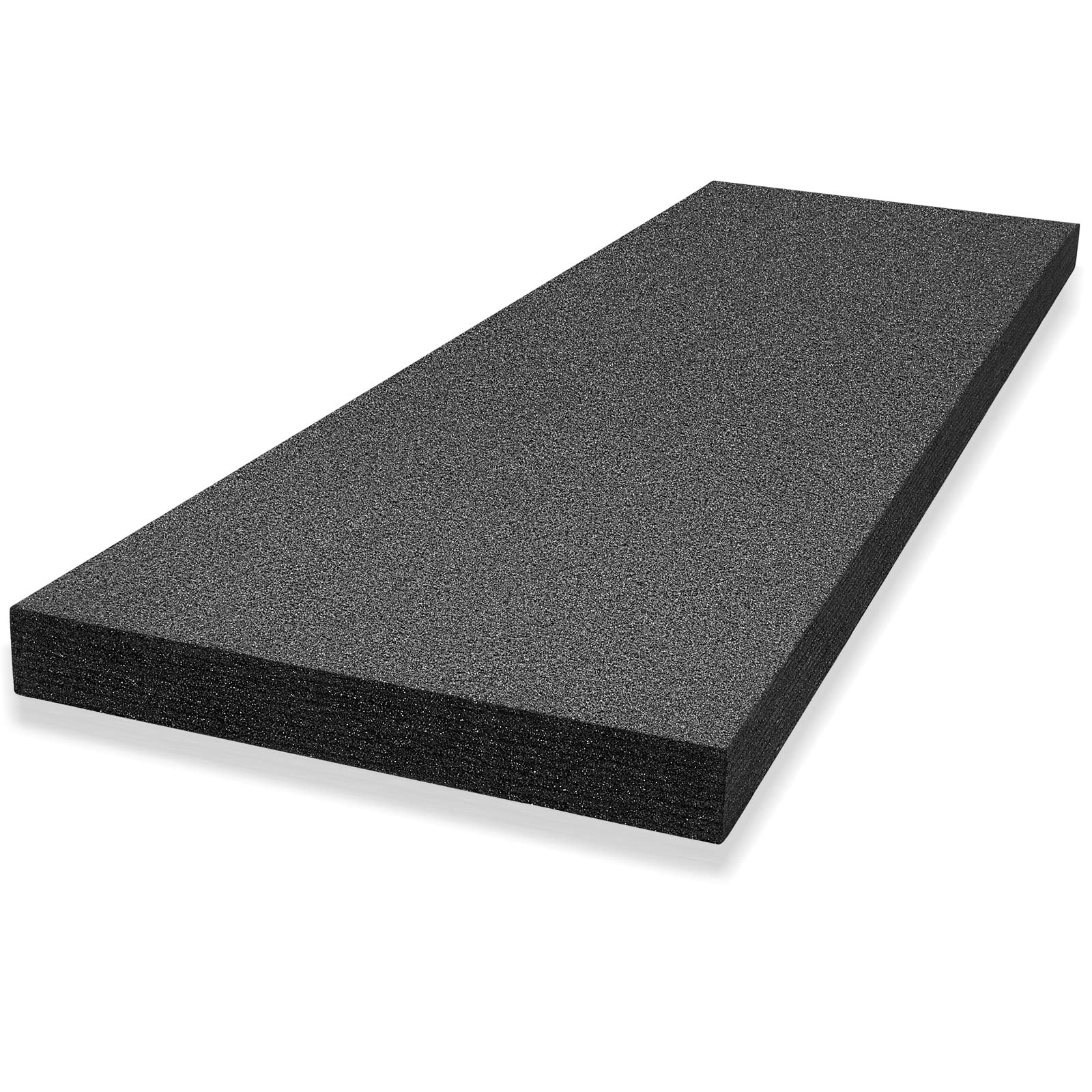 Customizable Polyethylene Foam Sheet 54 x 16 x 2 Inch Black Foam Insert Pad C...