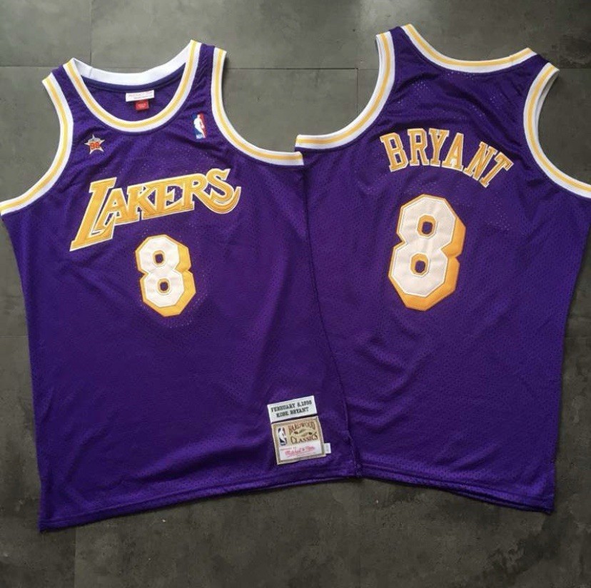 Los Angeles Lakers Kobe Bryant purple 8 Allstar game 98 retro style jersey