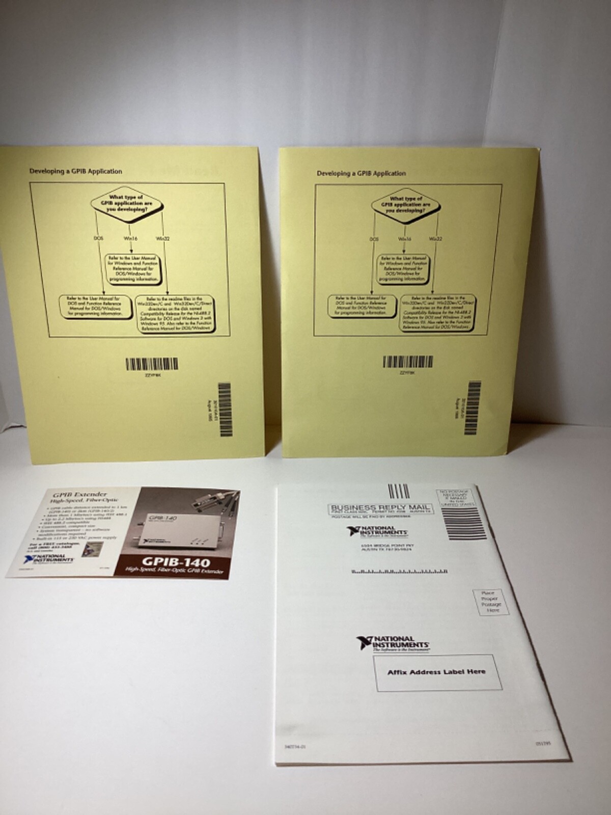 National Instruments Software GPIB/TNT NI-488.2 Software Manuals Disk 1995 Vtg