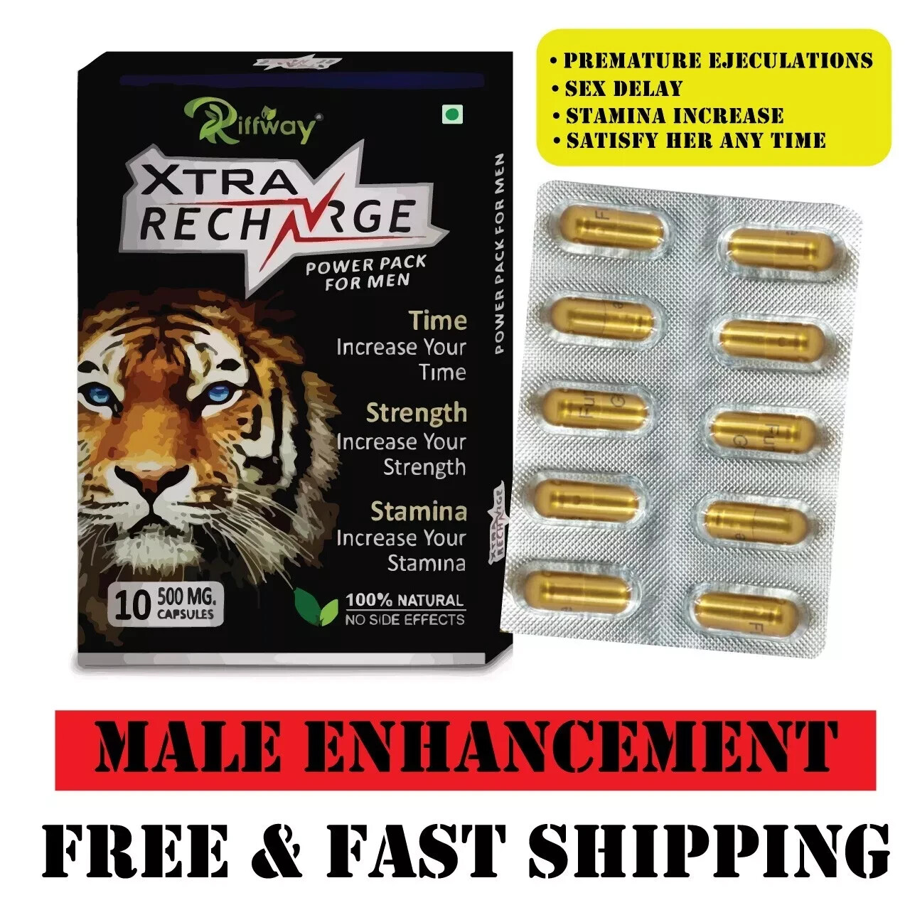 NEW Male Enhancement SEX Drive Power Stamina Rock Hard Performance Gain