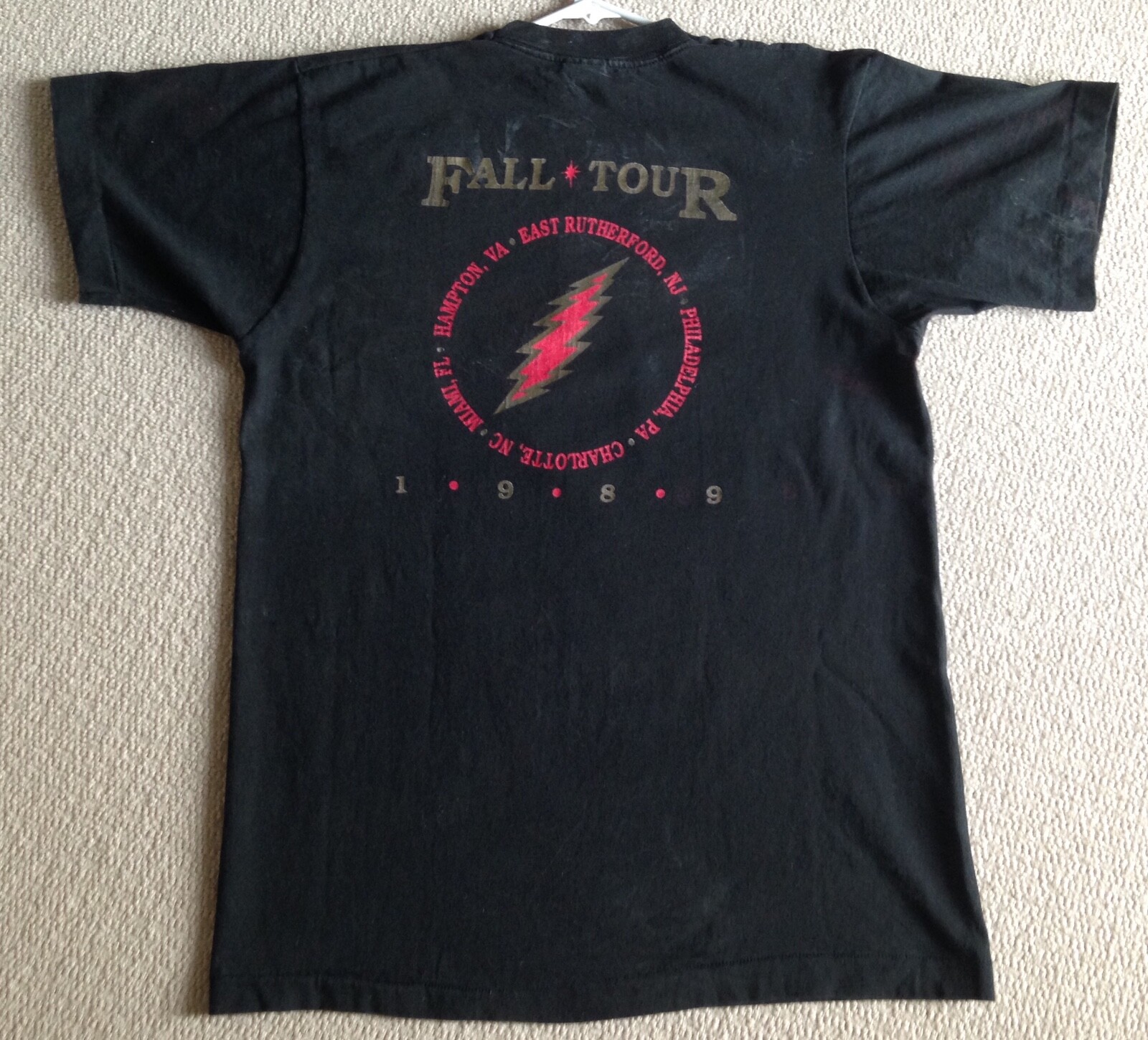 Grateful Dead 1989 FALL TOUR Vintage Shirt Warlocks Hampton Coliseum Miami RARE 