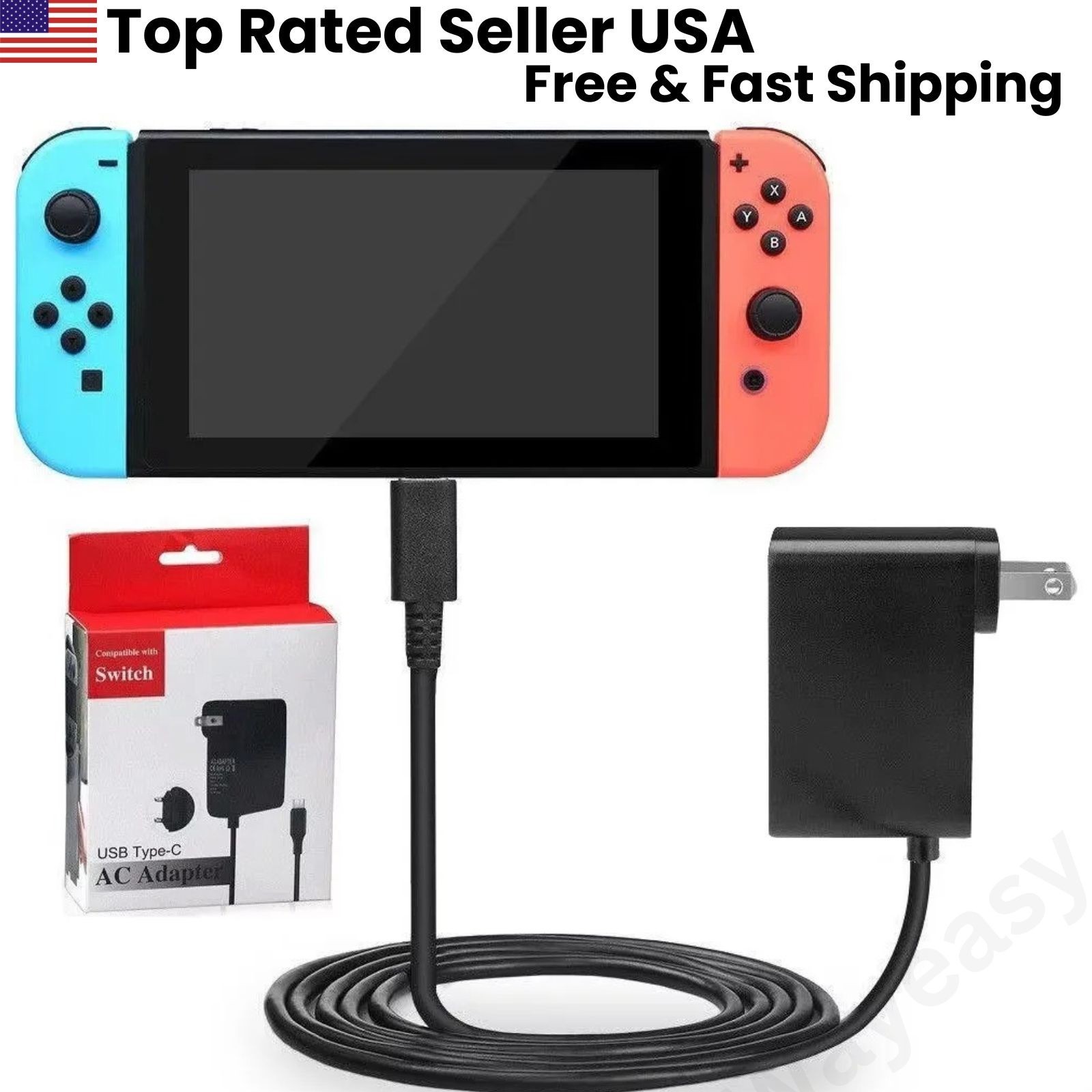 AC Adapter Power Supply for Nintendo Switch Wall & Travel Charger Plug Cord US