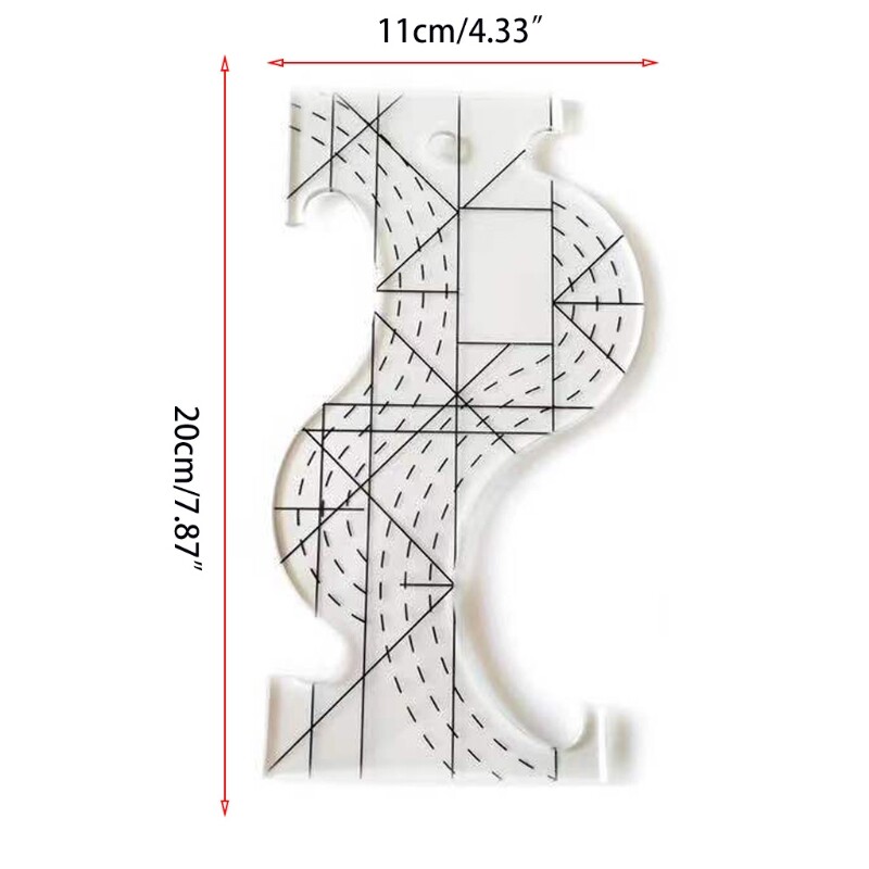 Acrylic Patchwork Multi-Purpose Quilting Template Ruler for Long Arm