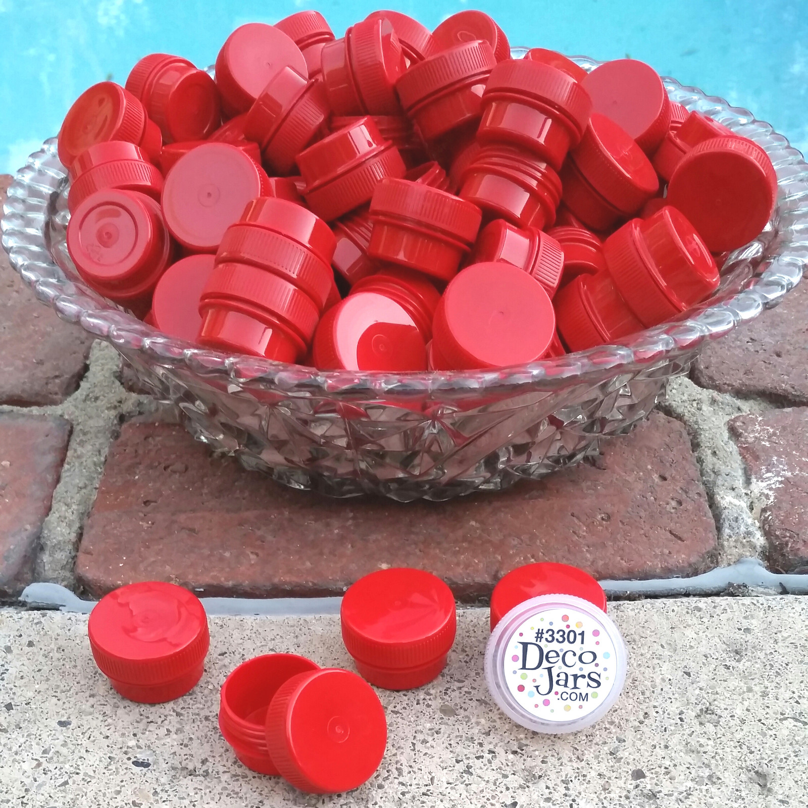 50 .25oz  Mini RED JARS Pot posh Makeup Container  #3301 Meds 1/4oz USA DecoJars