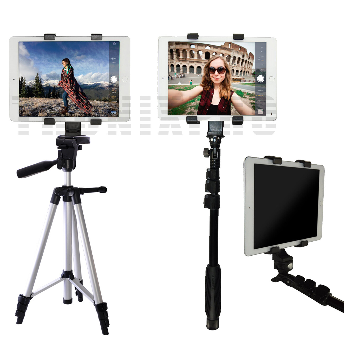 Tripod Mount Holder Bracket 1/4" Thread Adapter For 7"-12" Tablet iPad Universal