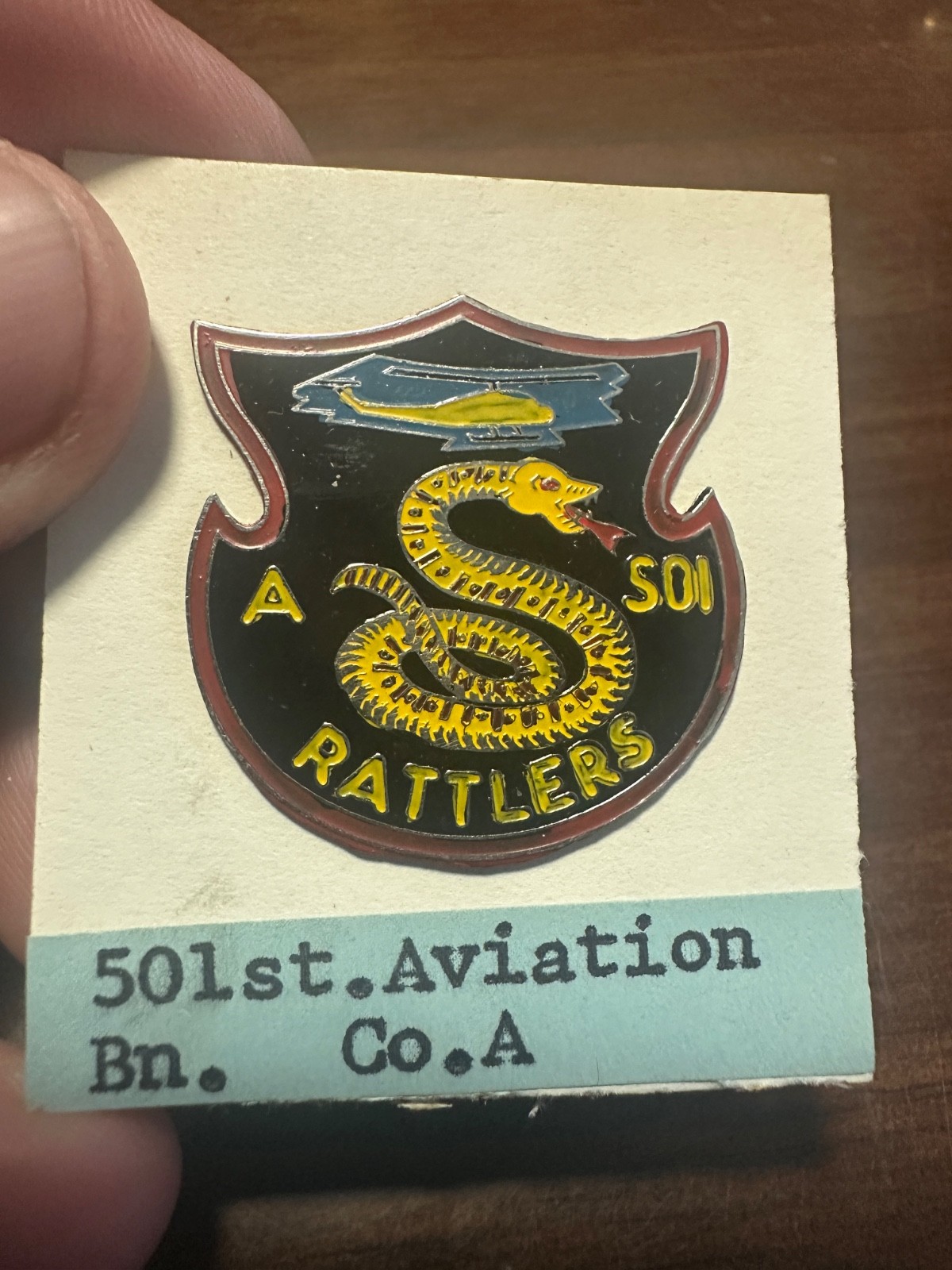 US Army 501st Aviation Battalion Company A Beer Can DI