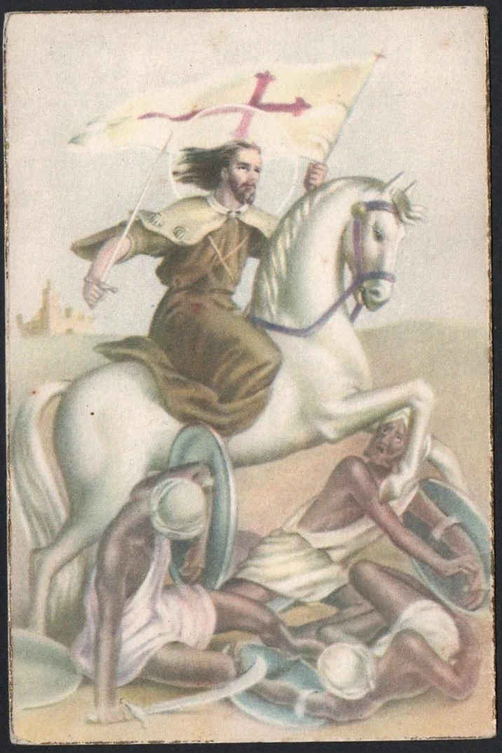 Holy card antique postale de Santago Apostol santino image pieuses estampa
