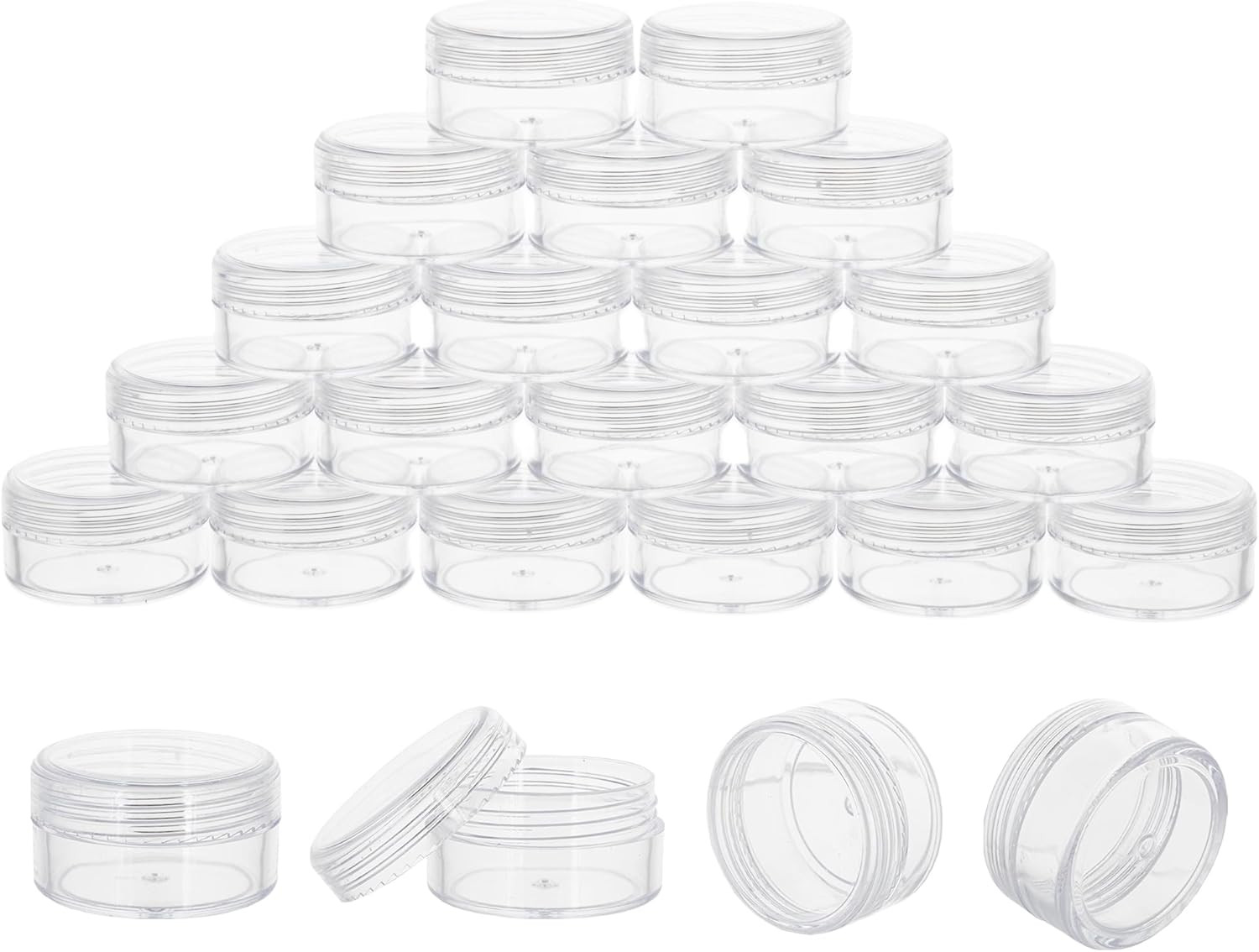 "10 Gram 20 Count Sample Containers, Small Plastic Containers with Lids, Empty "