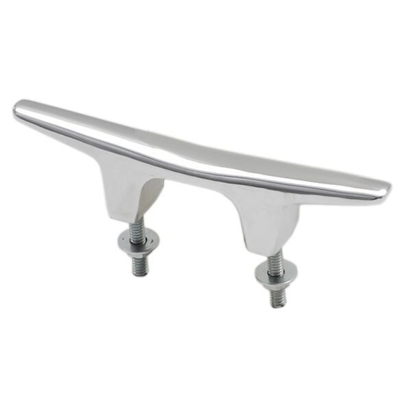 Stud Mounted Boat Cleat 6 Inch Chrome Plated Finish