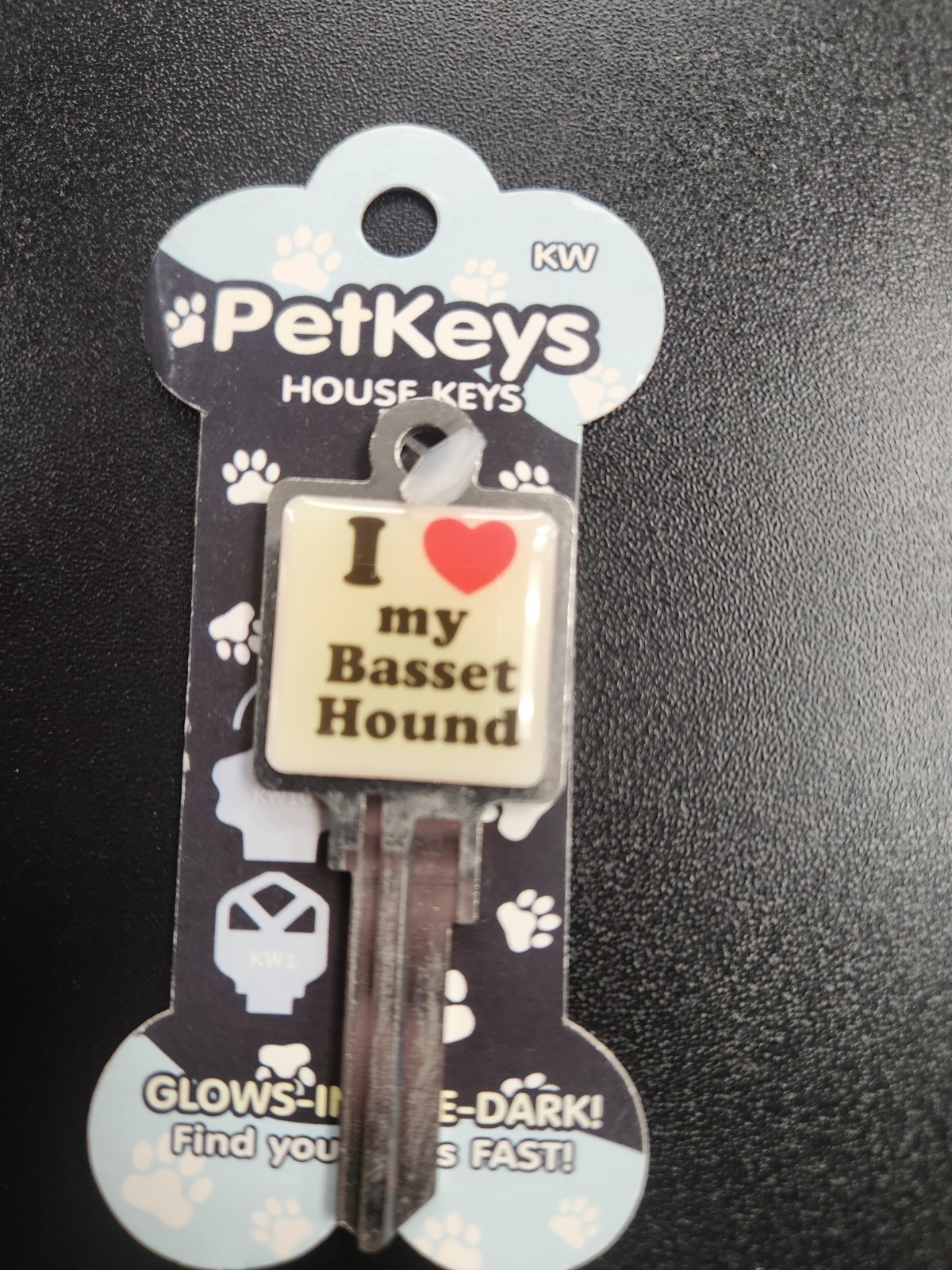 I LOVE MY BASSET HOUND KWIKSET KW1/KW10 KEYBLANK (DISCON.) - READ DETAILS BELOW