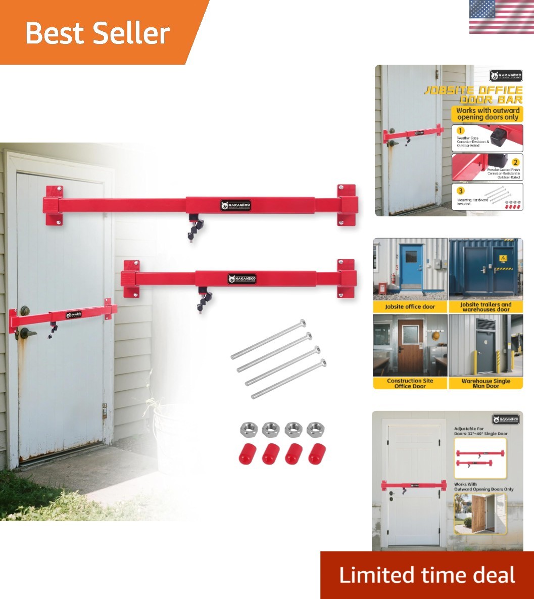 Door Security Bar Heavy Duty Outward Opening Door Lock Anti-pry Steel Securit...