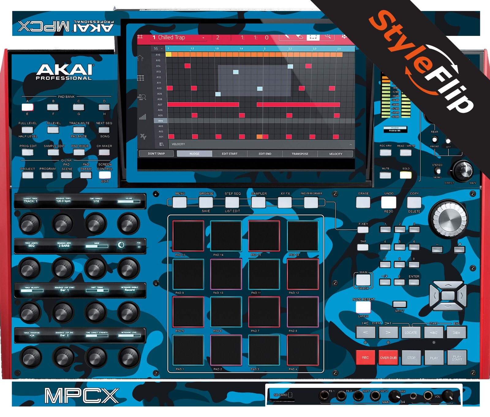 Akai MPC-X Skin | Camo Blue | Protective Decal | StyleFlip Skins