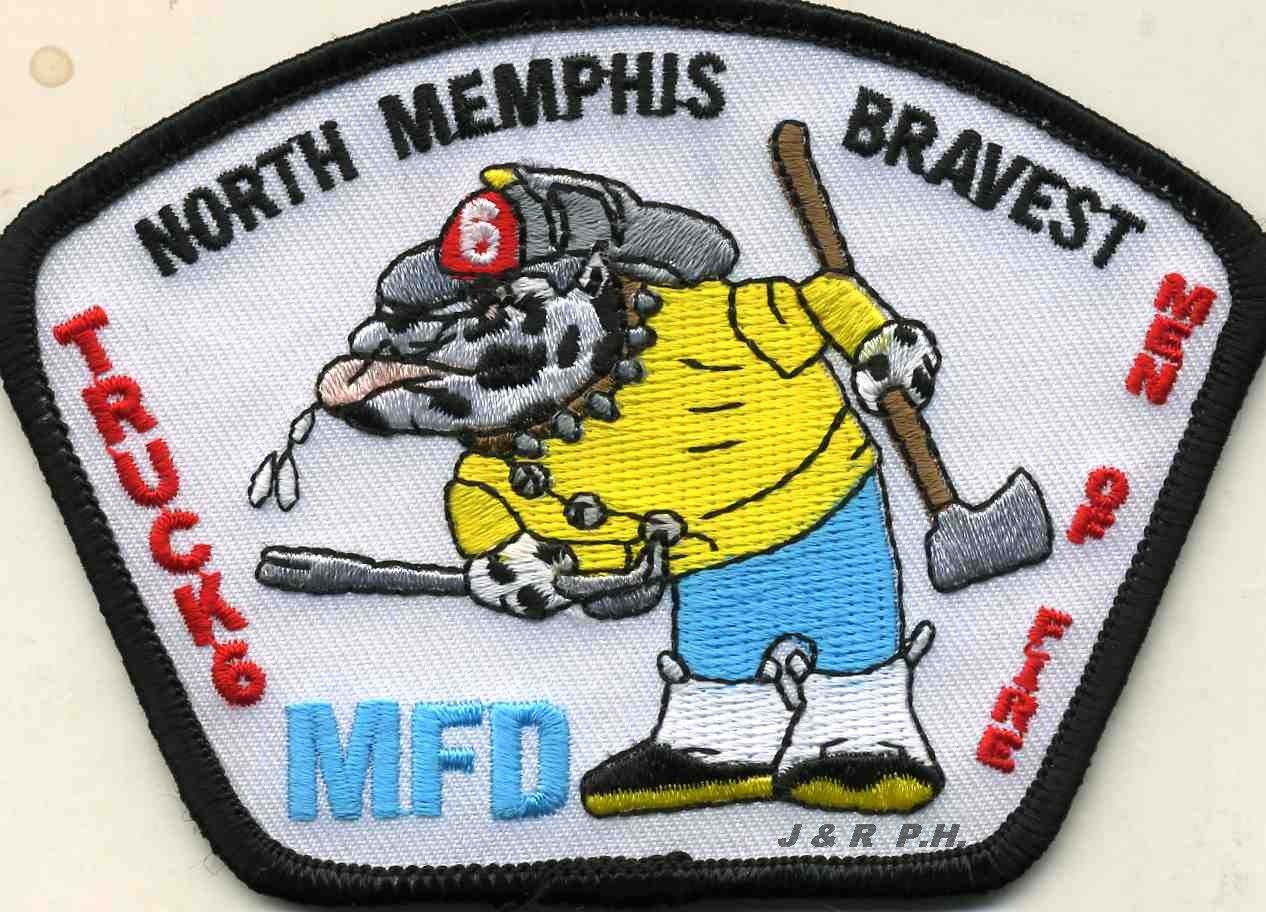 Memphis  Truck-6  "Bravest - Men Of Fire", TN (4.25" x 3" size) fire patch