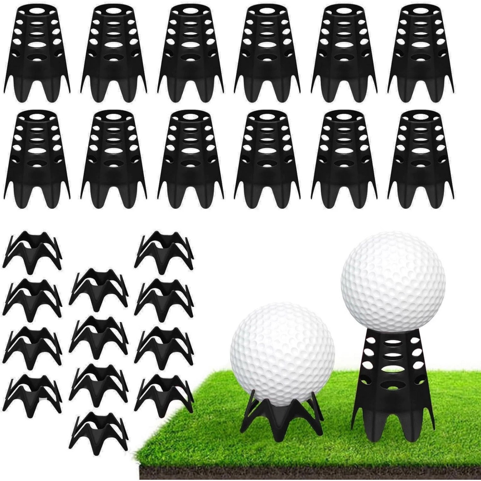 24 Count Plastic Golf Tee Set for Driving Range Warrior and Skill Improvement