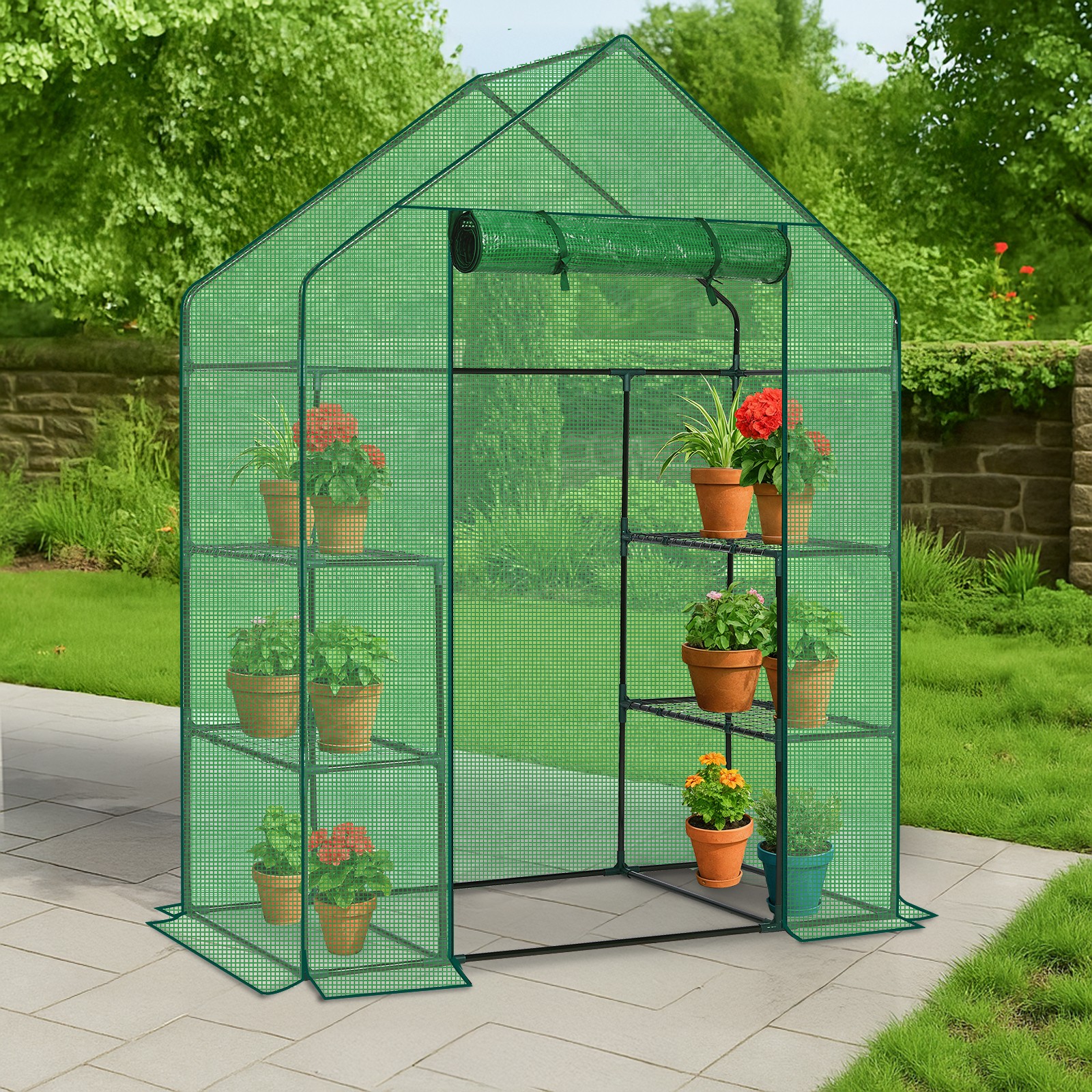 Portable Greenhouse 3 Tier 6 Shelve Walk-in Mini Green House Outdoor