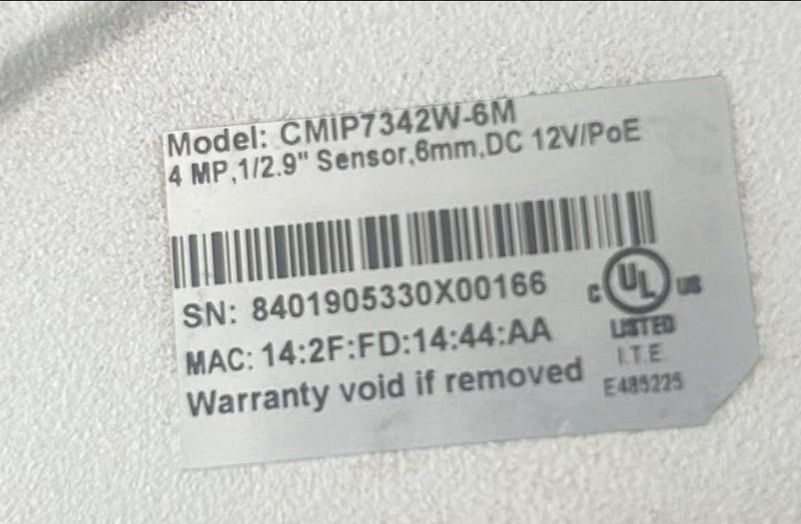 LTS CMIP7342W-6M 4MP PoE Wired IP/Network Dome Security Camera, White