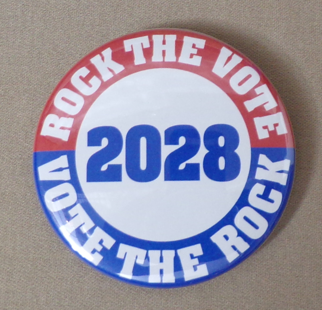 Rock the Vote Vote the Rock 2028 Large 2.25” Button Dwayne Johnson Wrestler USA