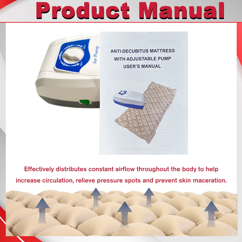 Wave Alternating Pressure Mattress Includes Electric Pump for Bedsores