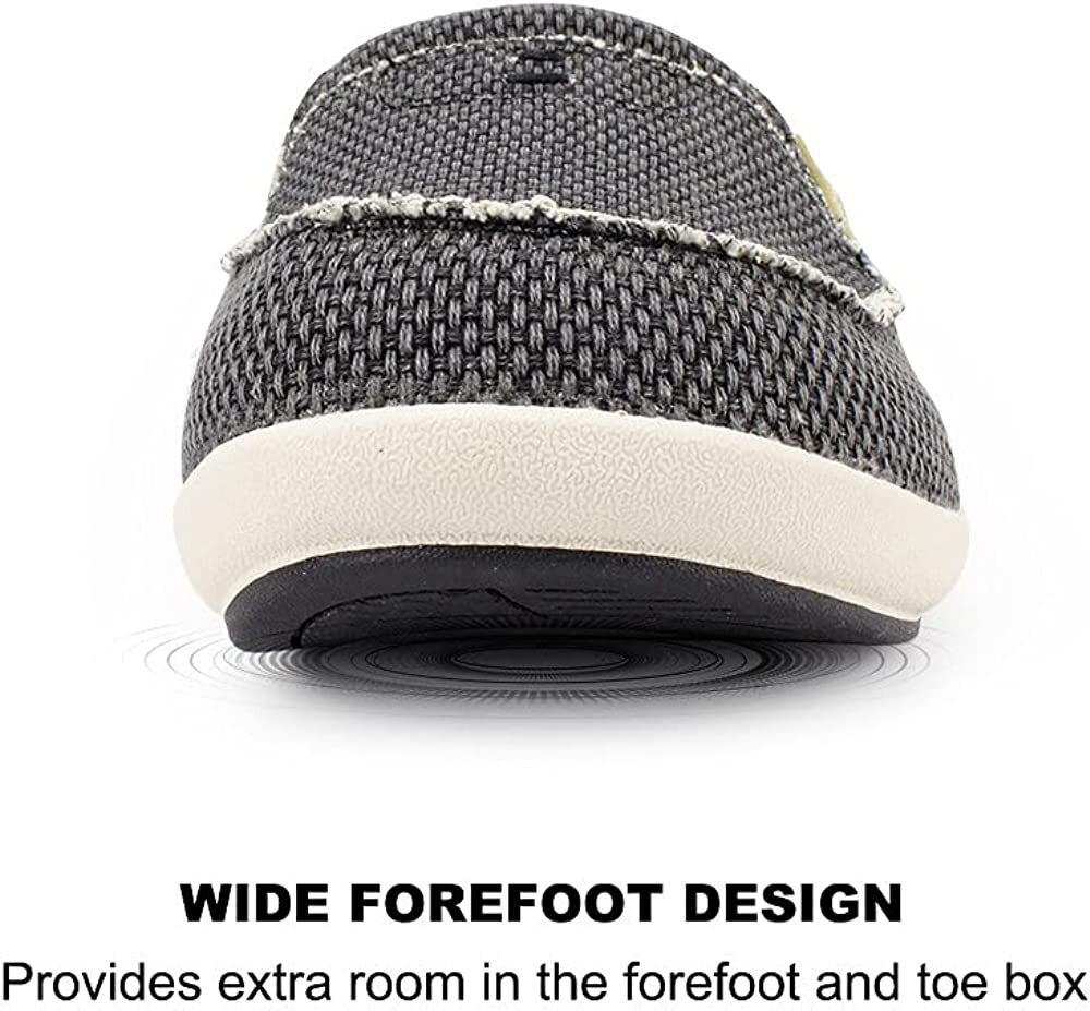 Mens Slippers with Arch Support Canvas House Slipper Slip On Clog Outdoor Shoes