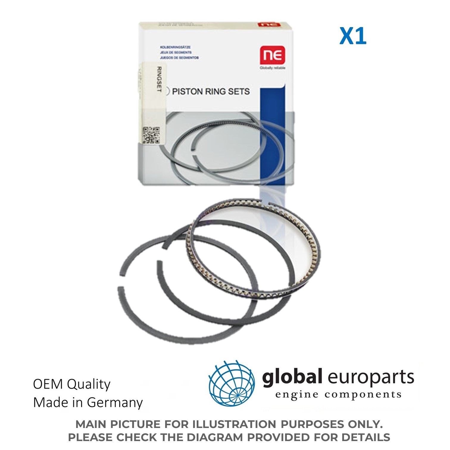 PISTON RINGS FOR PEUGEOT 205 309 405 XU5 1.6L  XU9 1. 9L 83.00MM (US STOCK)