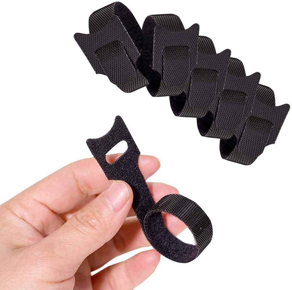 6-Inch Hook & Loop Cable Ties - 100PCS Durable Microfiber Fasteners in 5 Colors
