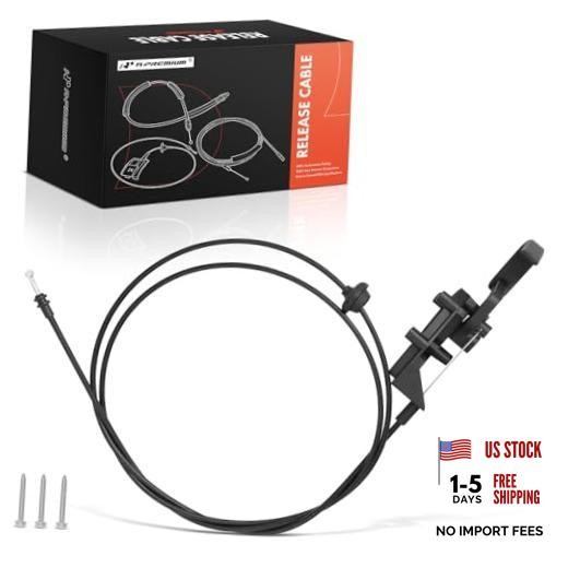 Front Hood Latch Release Cable with Handle Compatible with Dodge | 1991-1995