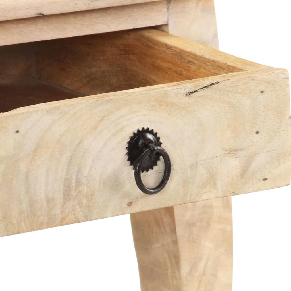Bed Cabinet Brown Solid mango wood Compact Bedside Table Square