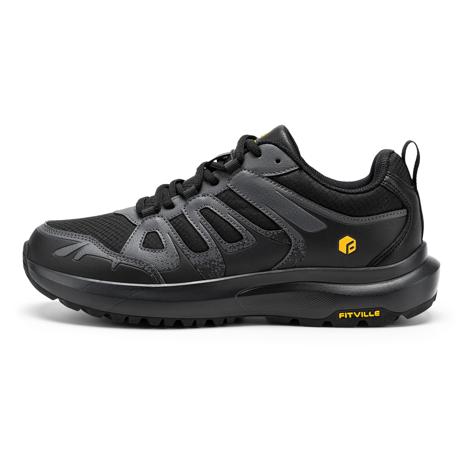 FitVille Mens Sneakers Hiking Shoes Cushioning Water Repellent Running Trails