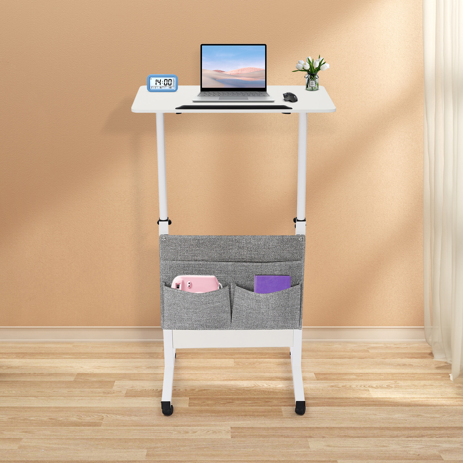 32-47in Adjustable Height Standing Desk Mobile Standing Computer Desk For Office