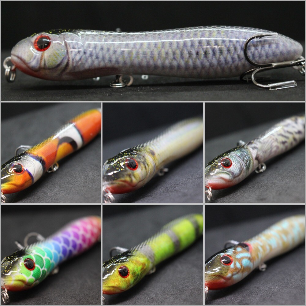 Topwater Popper Walking Bait Fishing Lures 4 inch 1/2 oz For Bass Fishing HW769