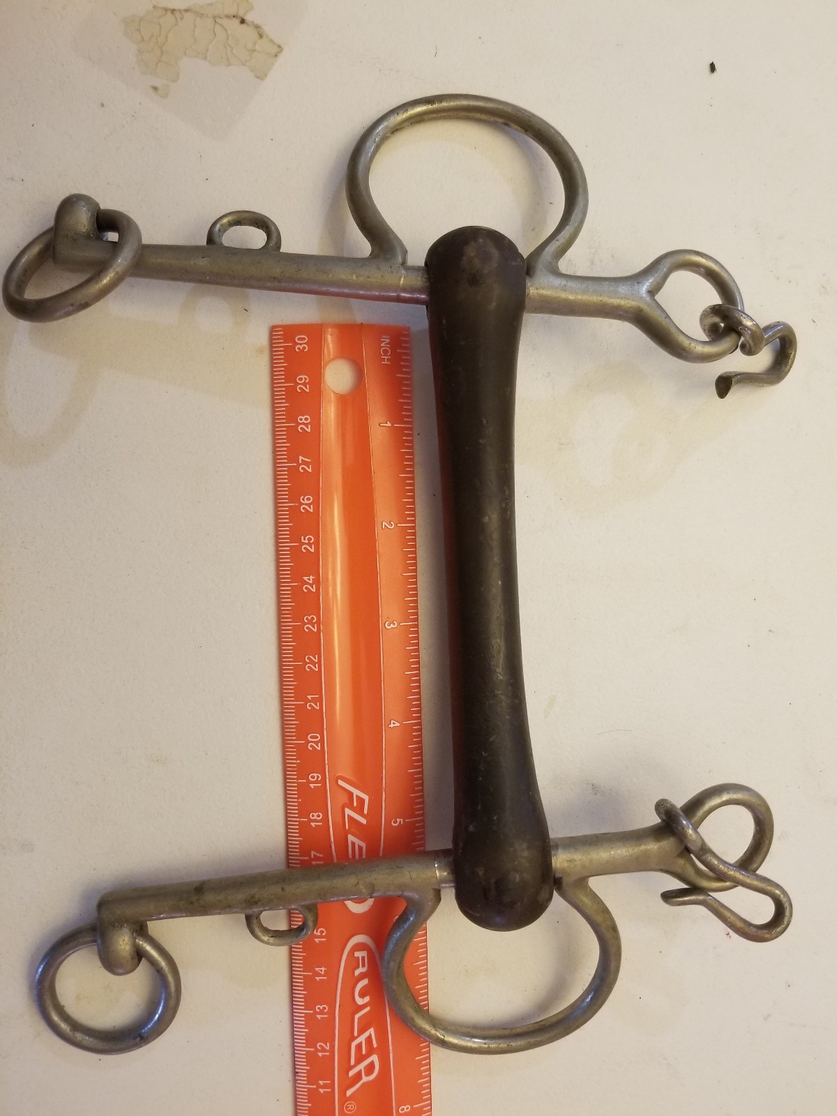 Vintage Never Rust Rubber Pelham Bit 5" Mullen Mouth made in England