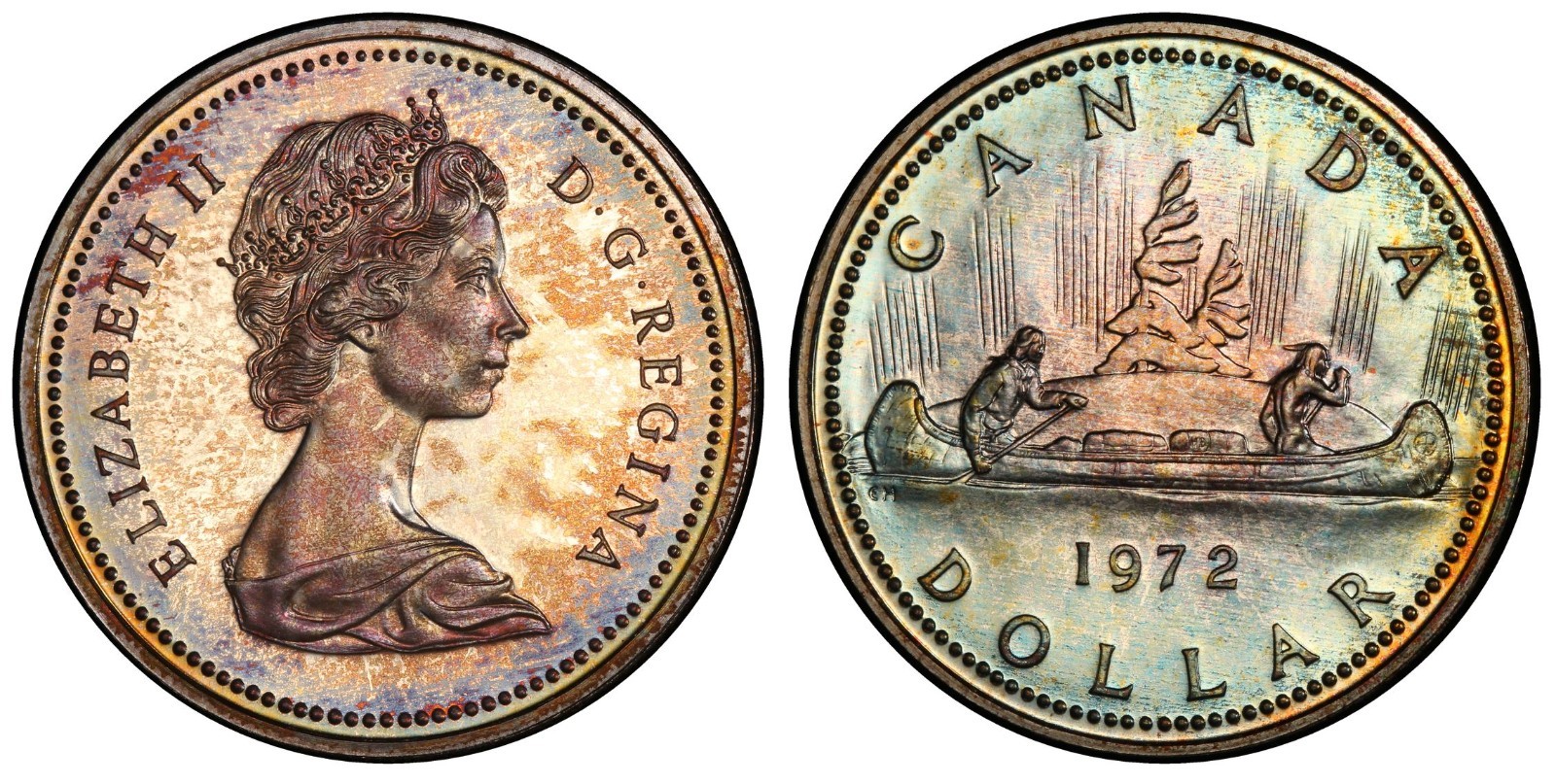 PCGS SP67 1972 Canada Silver Dollar Voyageur Ag Lightly Toned