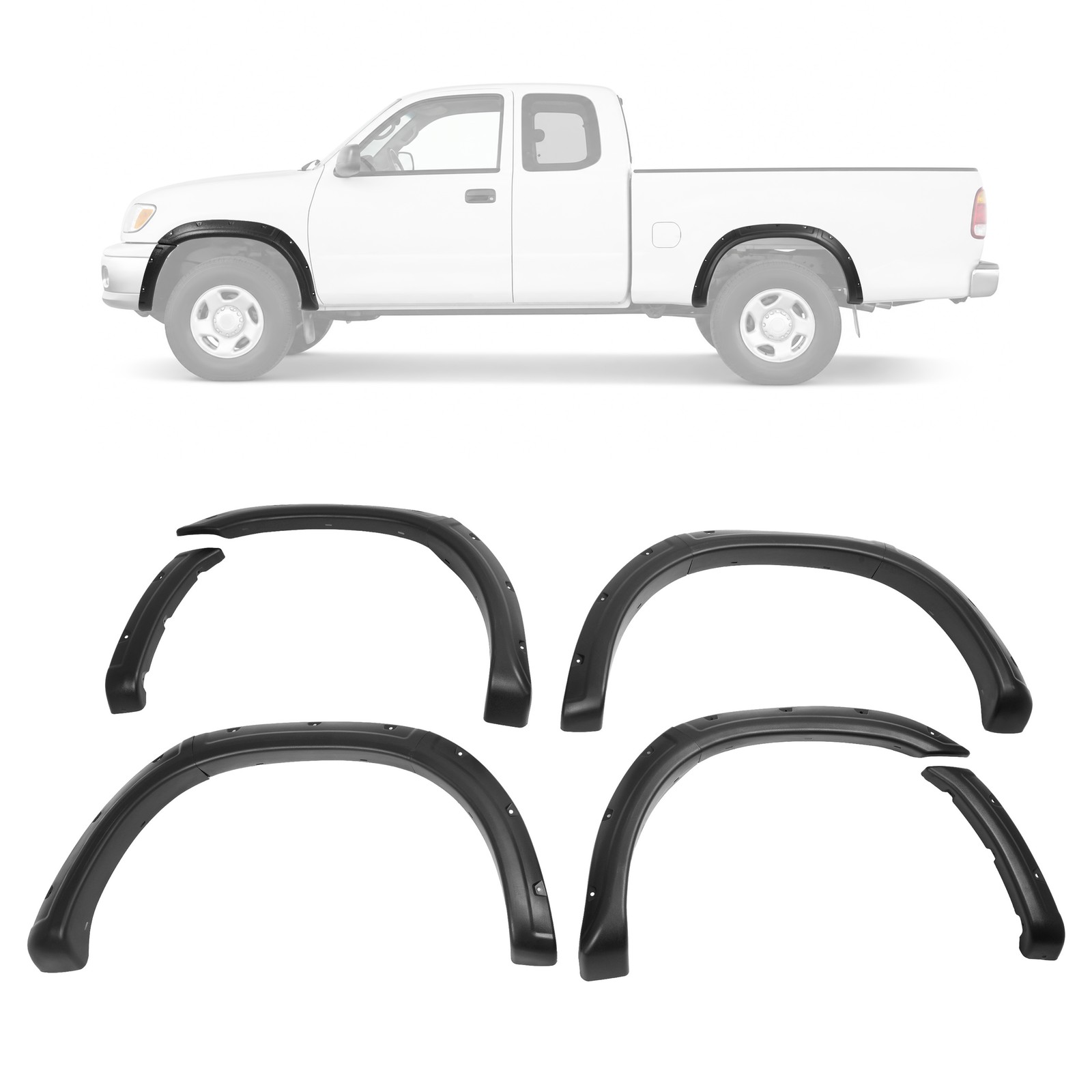 Fender Flares Kit For 2000-2006 Toyota Tundra Pocket Bolt Style Textured