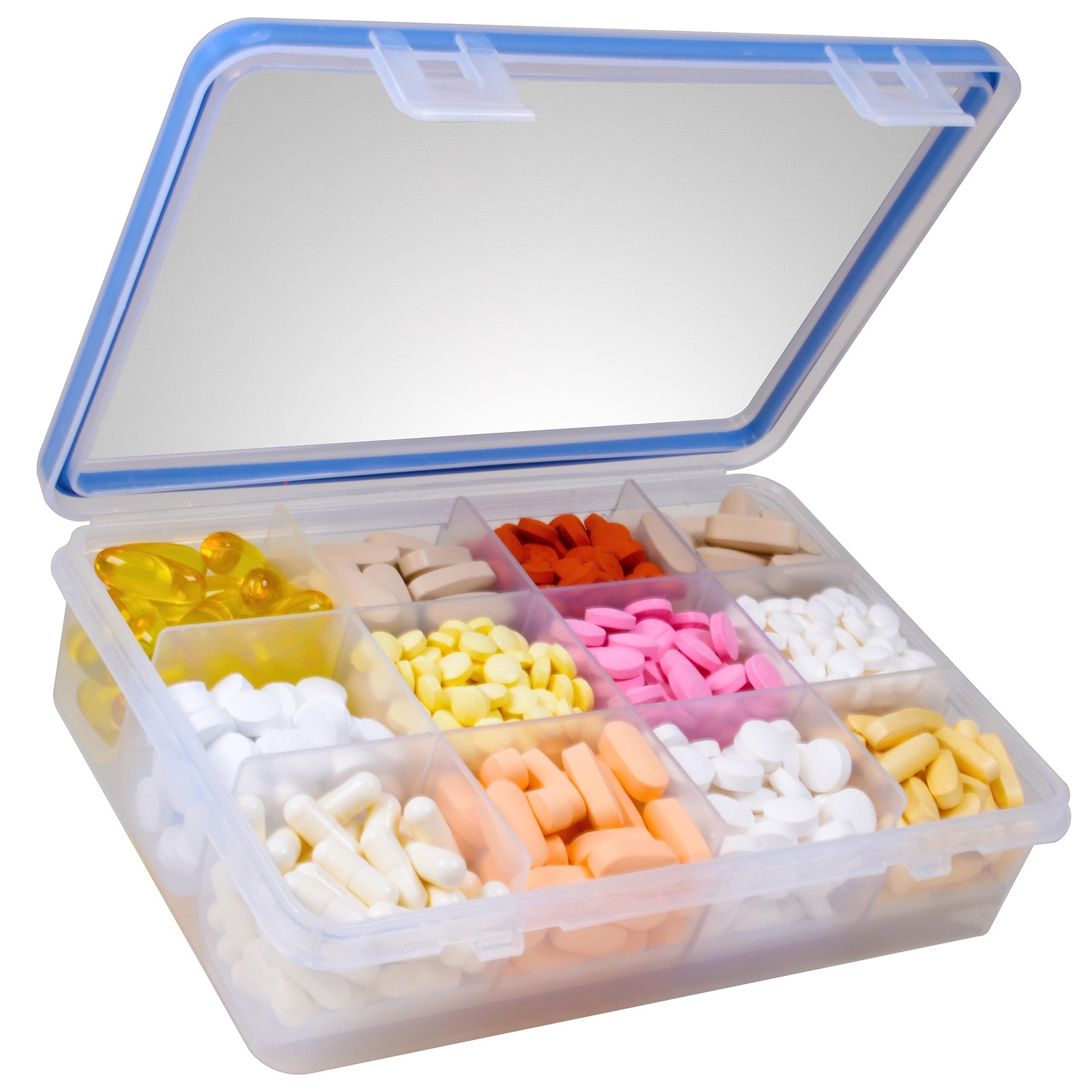 12 Compartment Vitamin Pill Organizer - Large Size Suitable for Multiple Supp...