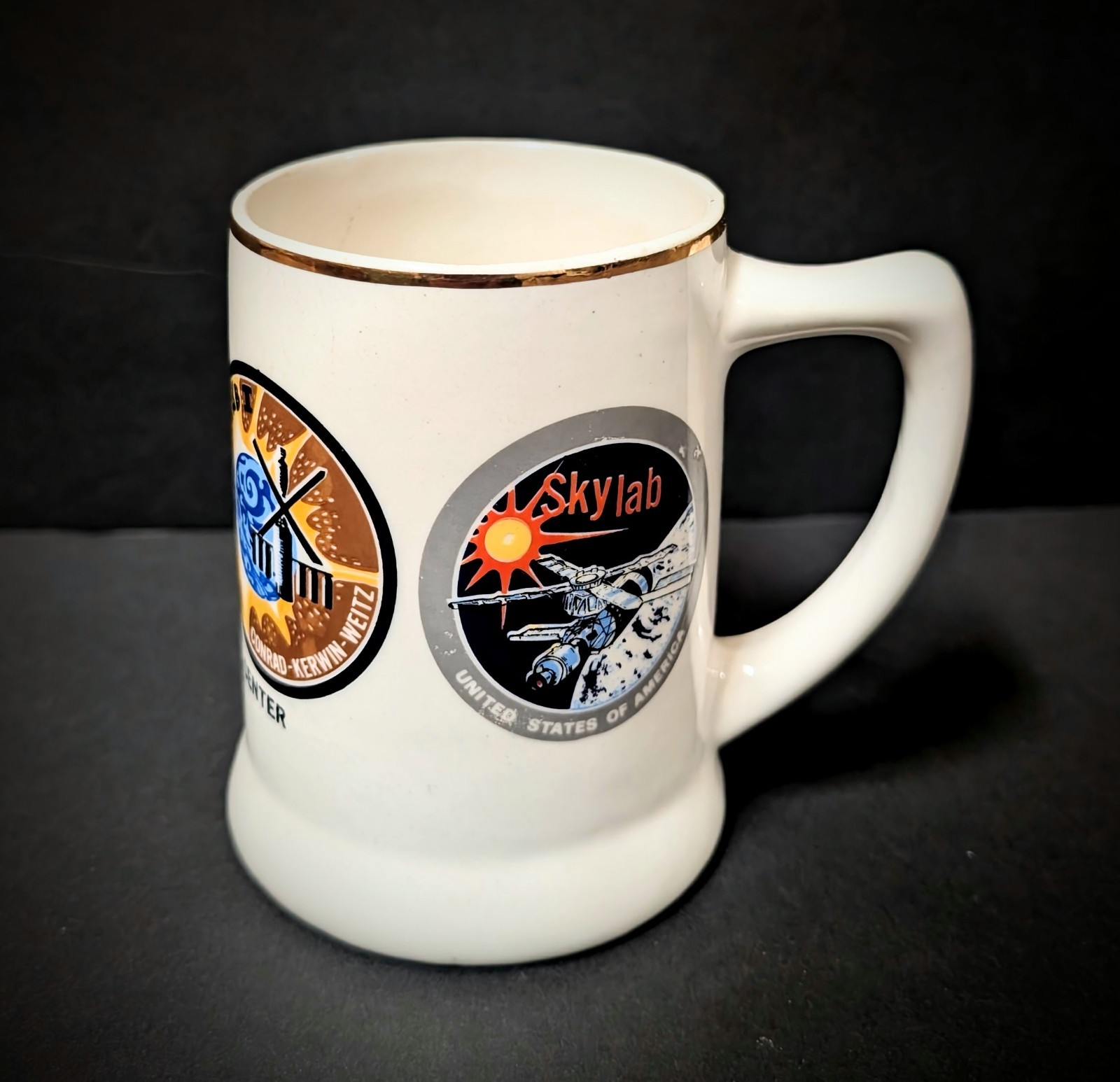 Vintage 1980's Kennedy Space Center Ceramic NASA SKYLAB Stein/Mug