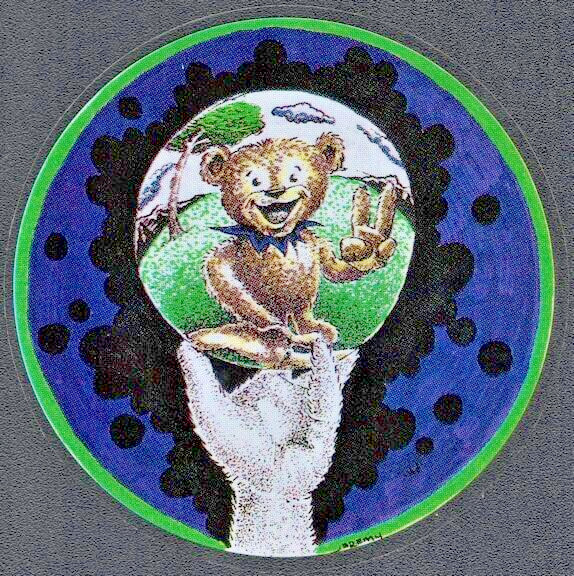Grateful Dead Decal Sticker Vintage Teddy Bear in Bubble w Hand Car Automobile