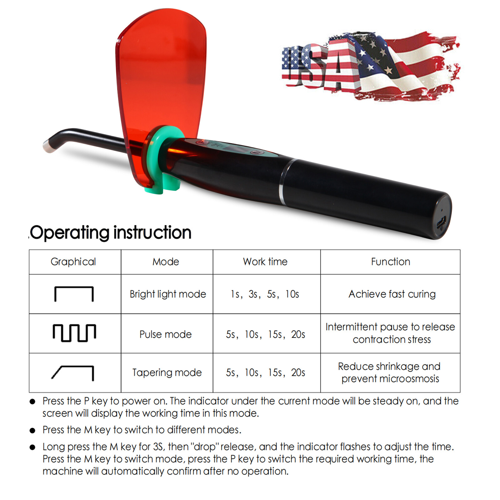Wireless Cordless Dental Curing Light Lamp Teeth Whitening Woodpecker Style